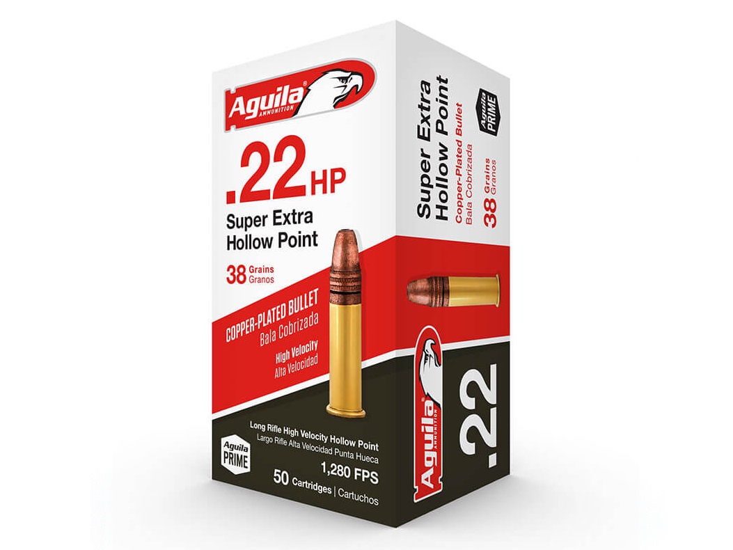 Aguila Super Extra Ammunition .22 Long Rifle 38 grain High Velocity Hollow Point box of 500